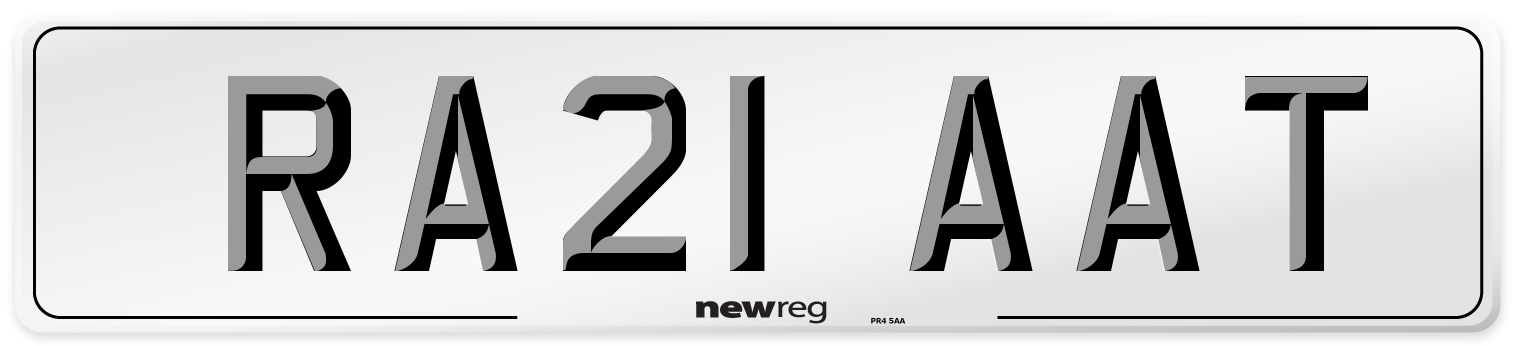 RA21 AAT Number Plate from New Reg